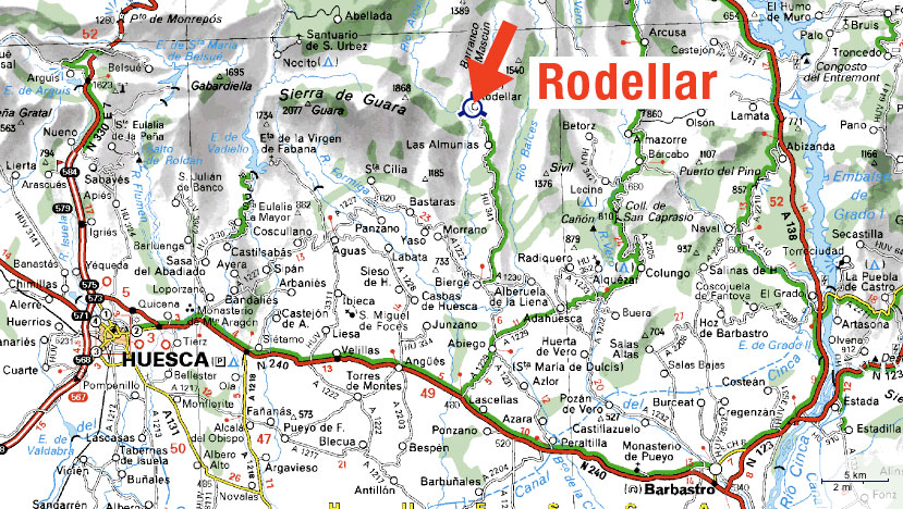 rodellar mapa Approach Refugio Kalandraka rodellar mapa